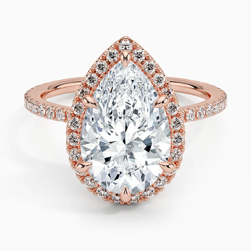 ecomposer-view with diamond shape-pear,ecomposer-size-3-ct,ecomposer-metal type-rose-gold-18k
