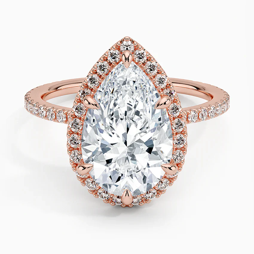 ecomposer-view with diamond shape-pear,ecomposer-size-3-ct,ecomposer-metal type-rose-gold-18k