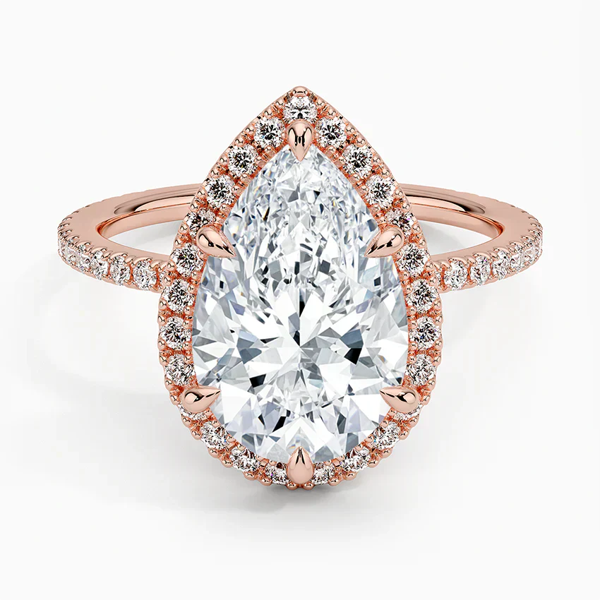 ecomposer-view with diamond shape-pear,ecomposer-size-3-ct,ecomposer-metal type-rose-gold-18k