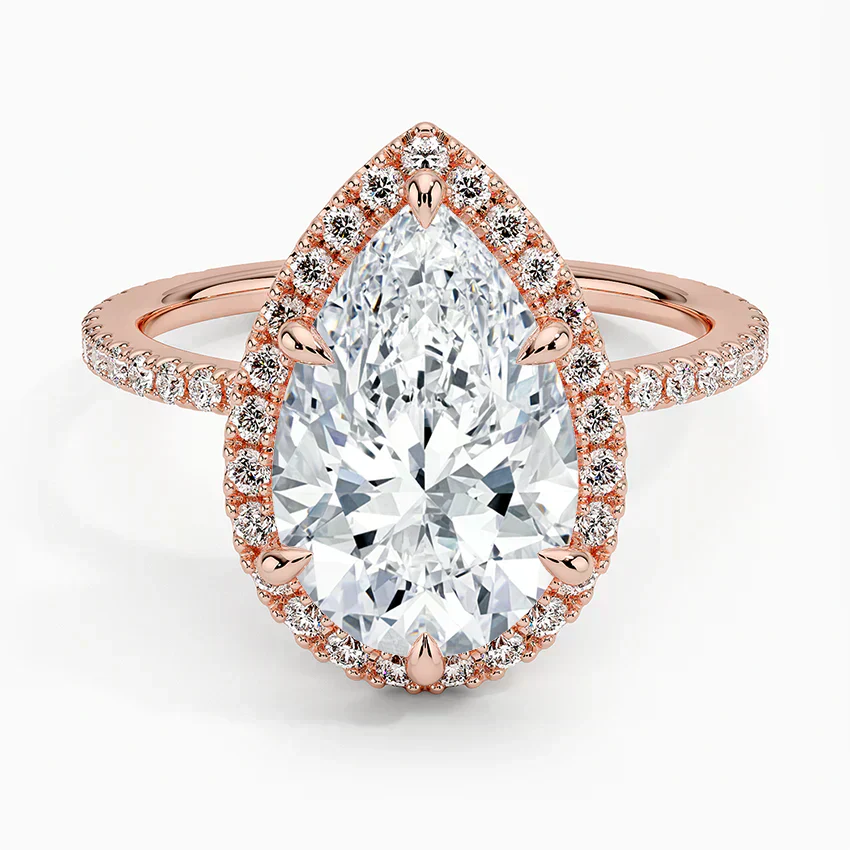ecomposer-view with diamond shape-pear,ecomposer-size-3-ct,ecomposer-metal type-rose-gold-18k
