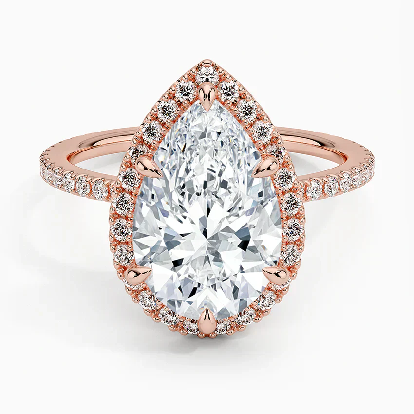 ecomposer-view with diamond shape-pear,ecomposer-size-3-ct,ecomposer-metal type-rose-gold-18k