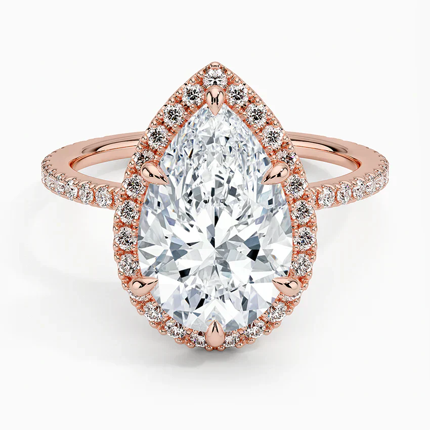 ecomposer-view with diamond shape-pear,ecomposer-size-3-ct,ecomposer-metal type-rose-gold-18k