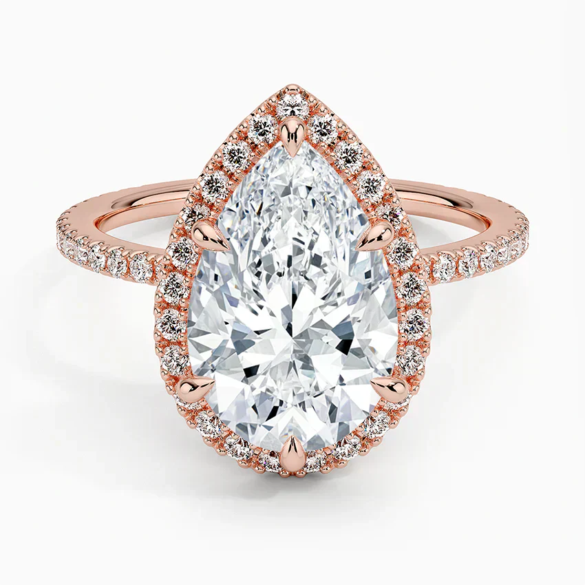 ecomposer-view with diamond shape-pear,ecomposer-size-3-ct,ecomposer-metal type-rose-gold-18k