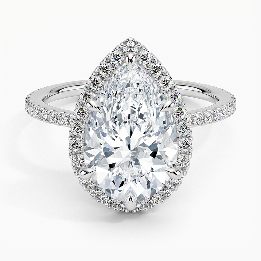 ecomposer-view with diamond shape-pear,ecomposer-size-3-ct,ecomposer-metal type-white-gold-18k
