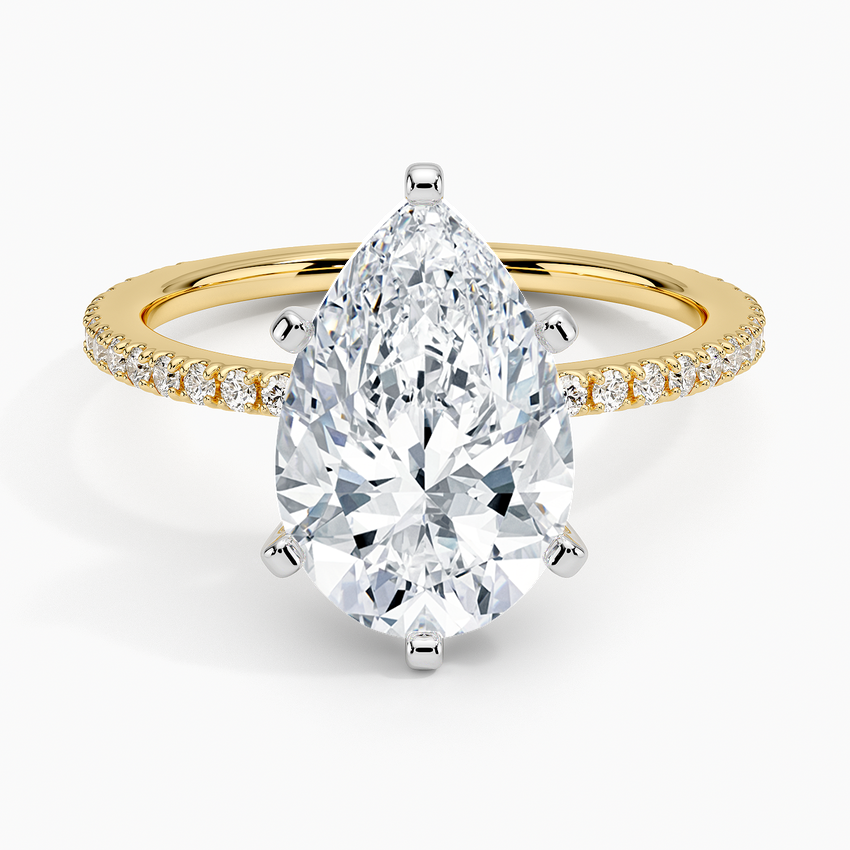 ecomposer-view with diamond shape-pear,ecomposer-size-3-ct,ecomposer-metal type-yellow-gold-18k