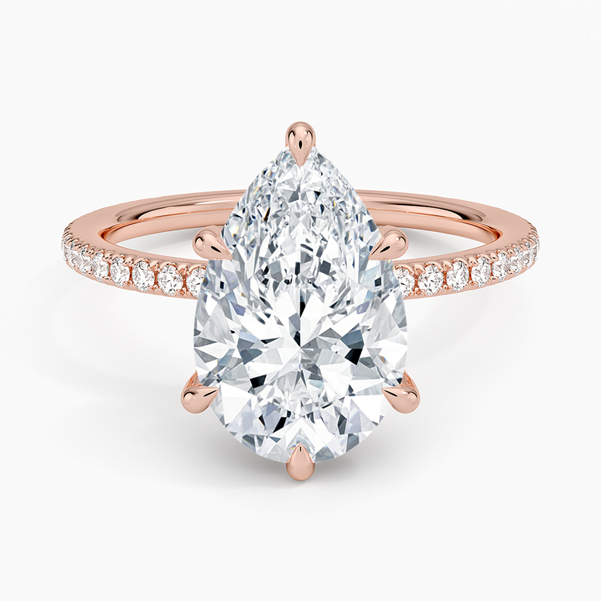 ecomposer-view with diamond shape-pear, ecomposer-metal type-rose-gold-18k