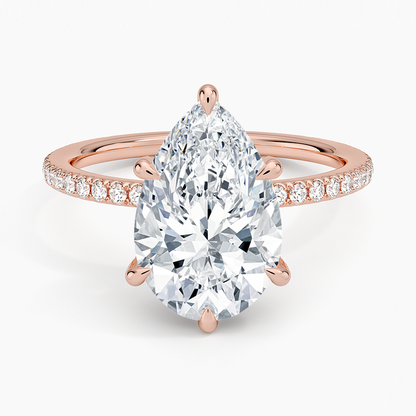ecomposer-view with diamond shape-pear, ecomposer-metal type-rose-gold-18k
