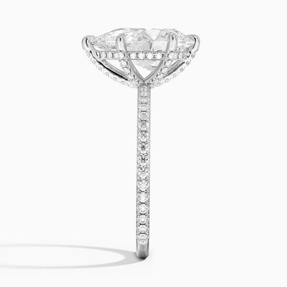 ecomposer-view with diamond shape-pear, ecomposer-metal type-white-gold-18k