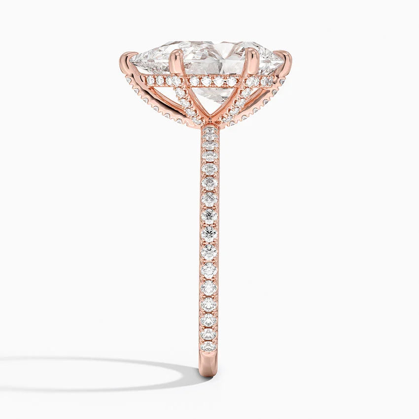 ecomposer-view with diamond shape-pear, ecomposer-metal type-rose-gold-18k
