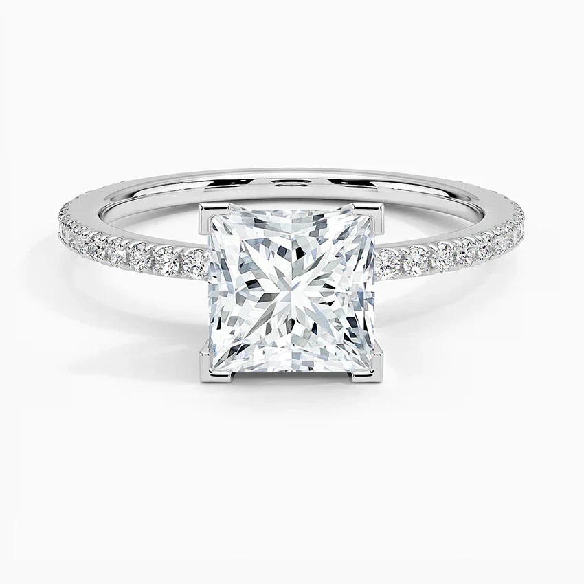 ecomposer-view with diamond shape-princess,ecomposer-size-1.5-ct,ecomposer-metal type-white-gold-18k
