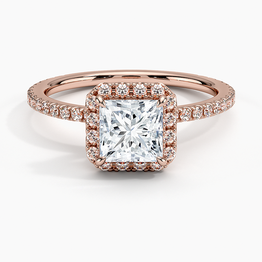 ecomposer-view with diamond shape-princess,ecomposer-size-1-ct,ecomposer-metal type-rose-gold-18k