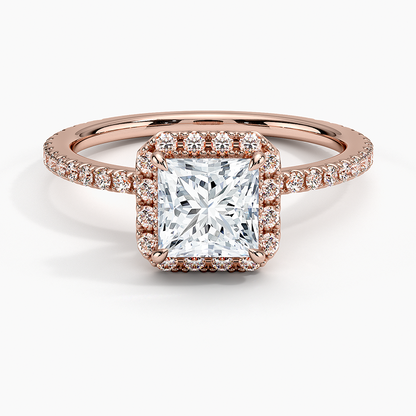 ecomposer-metal type-rose-gold-18K,ecomposer-ring setting-halo-pave