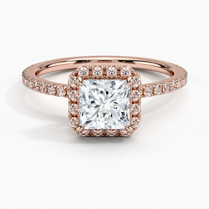 ecomposer-view with diamond shape-princess,ecomposer-size-1-ct,ecomposer-metal type-rose-gold-18k
