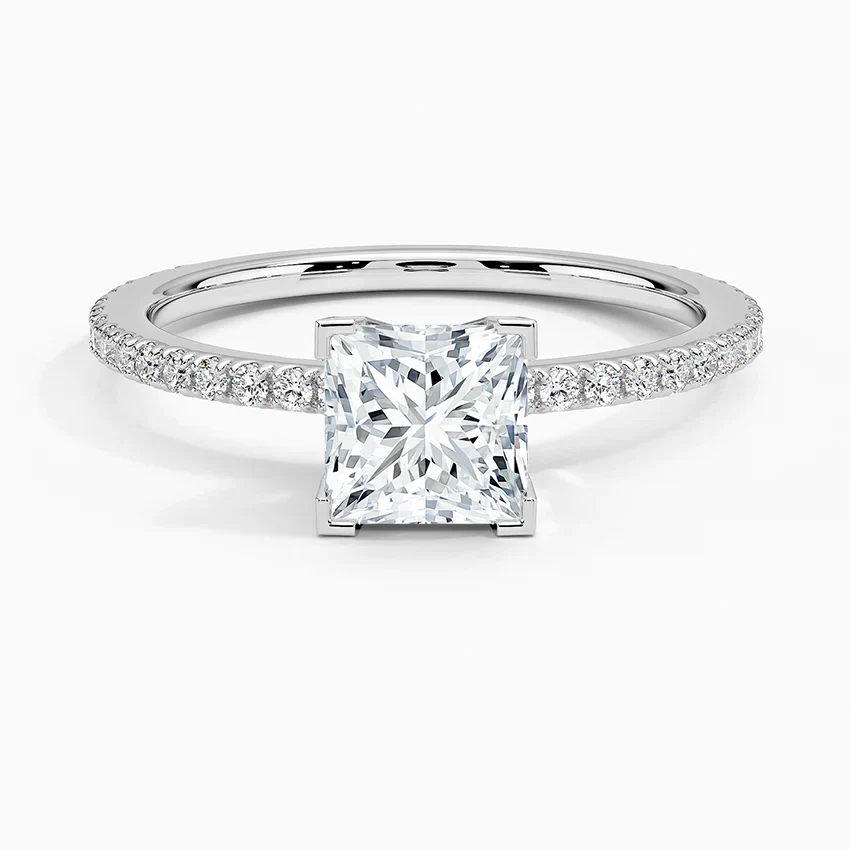 ecomposer-view with diamond shape-princess,ecomposer-size-1-ct,ecomposer-metal type-white-gold-18k