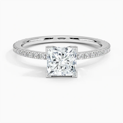 ecomposer-view with diamond shape-princess,ecomposer-size-1-ct,ecomposer-metal type-white-gold-18k