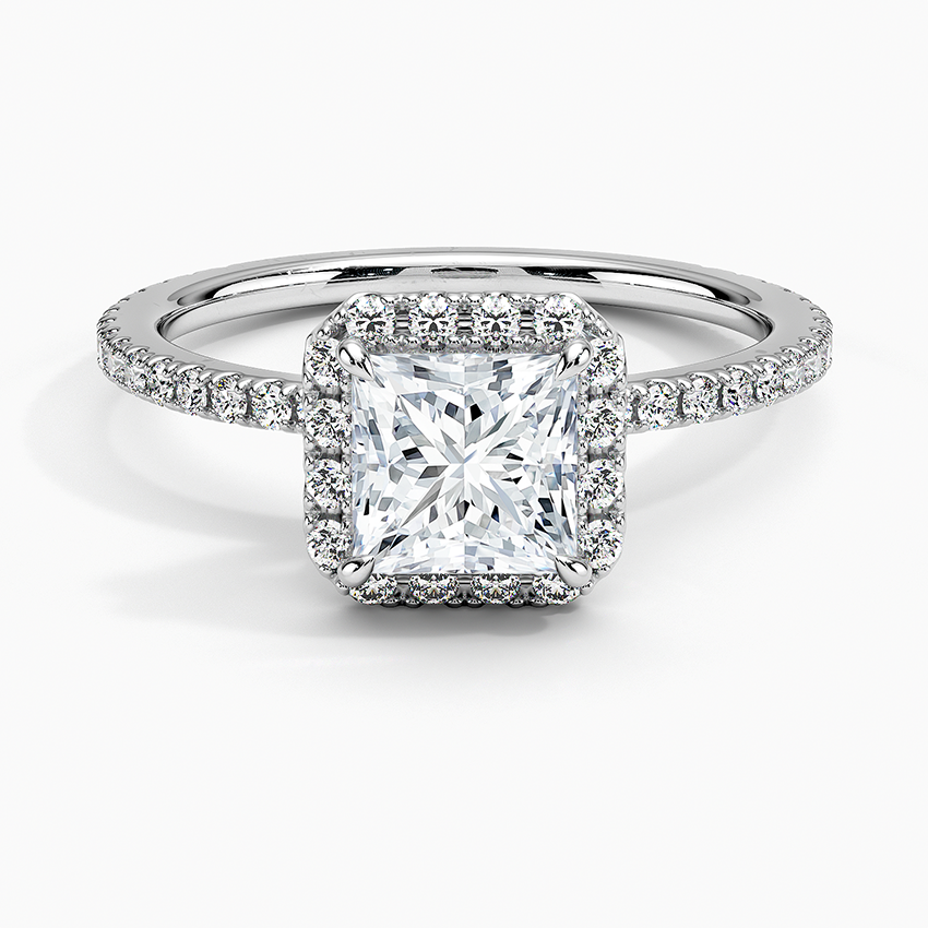 ecomposer-view with diamond shape-princess,ecomposer-size-1-ct,ecomposer-metal type-white-gold-18k