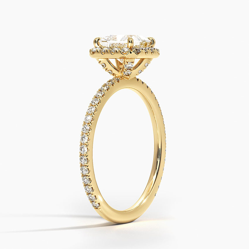 ecomposer-metal type-yellow-gold-18K,ecomposer-ring setting-halo-pave