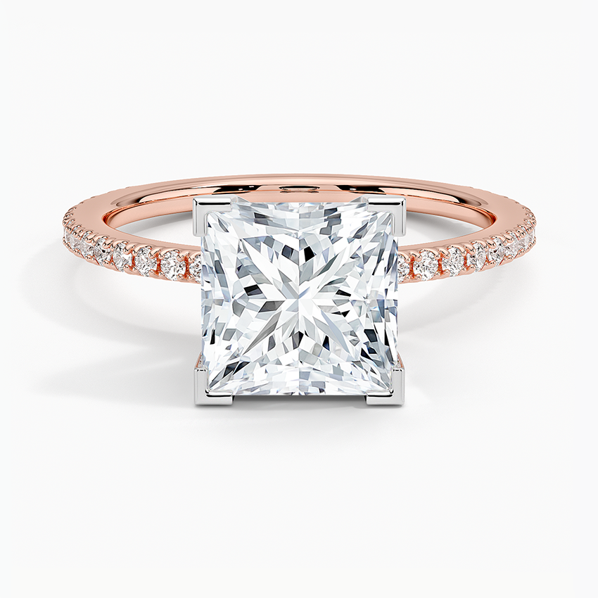 ecomposer-view with diamond shape-princess,ecomposer-size-2-ct,ecomposer-metal type-rose-gold-18k