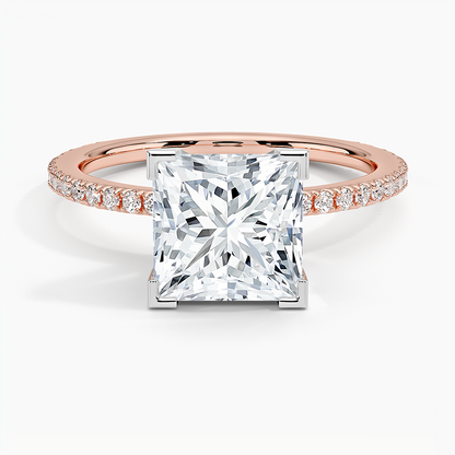 ecomposer-view with diamond shape-princess,ecomposer-size-2-ct,ecomposer-metal type-rose-gold-18k