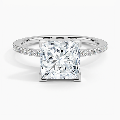 ecomposer-view with diamond shape-princess,ecomposer-size-2-ct,ecomposer-metal type-white-gold-18k