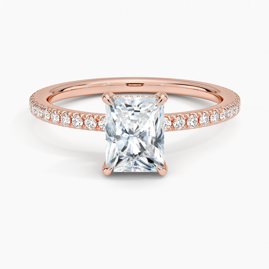 ecomposer-view with diamond shape-radiant,ecomposer-size-1-ct,ecomposer-metal type-rose-gold-18k