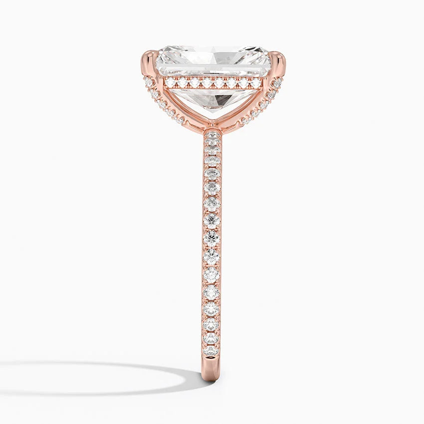 ecomposer-view with diamond shape-radiant, ecomposer-metal type-rose-gold-18k