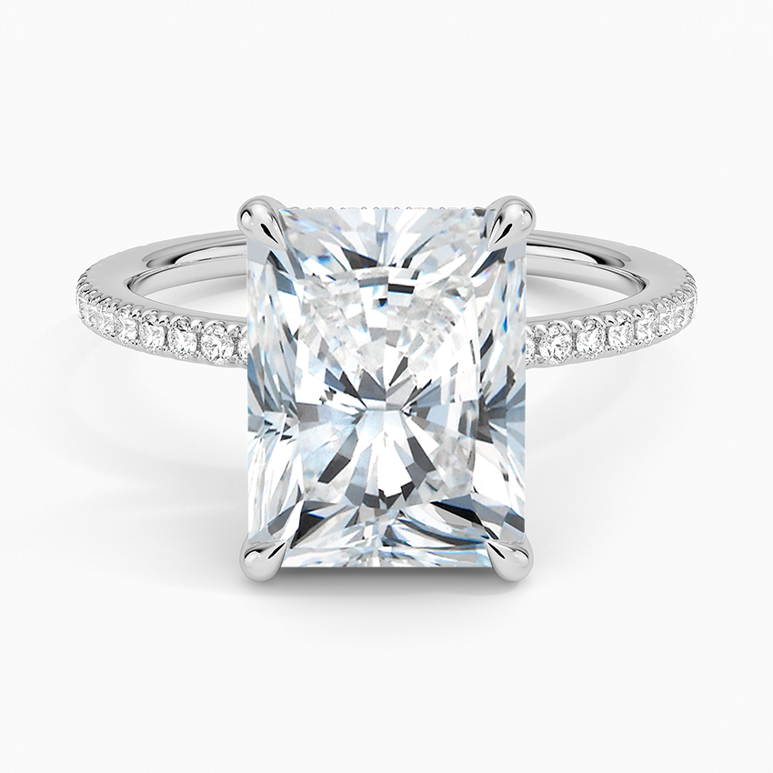 ecomposer-view with diamond shape-radiant, ecomposer-metal type-white-gold-18k