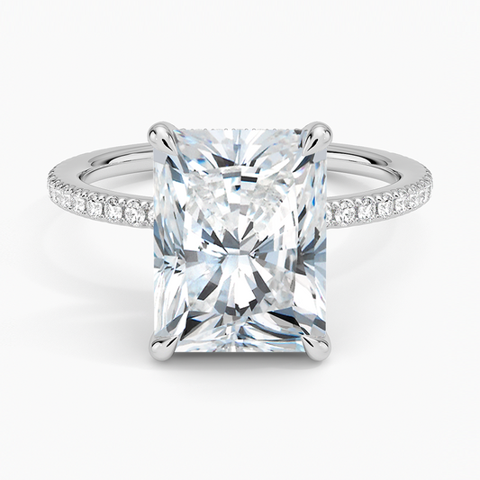 ecomposer-view with diamond shape-radiant, ecomposer-metal type-white-gold-18k