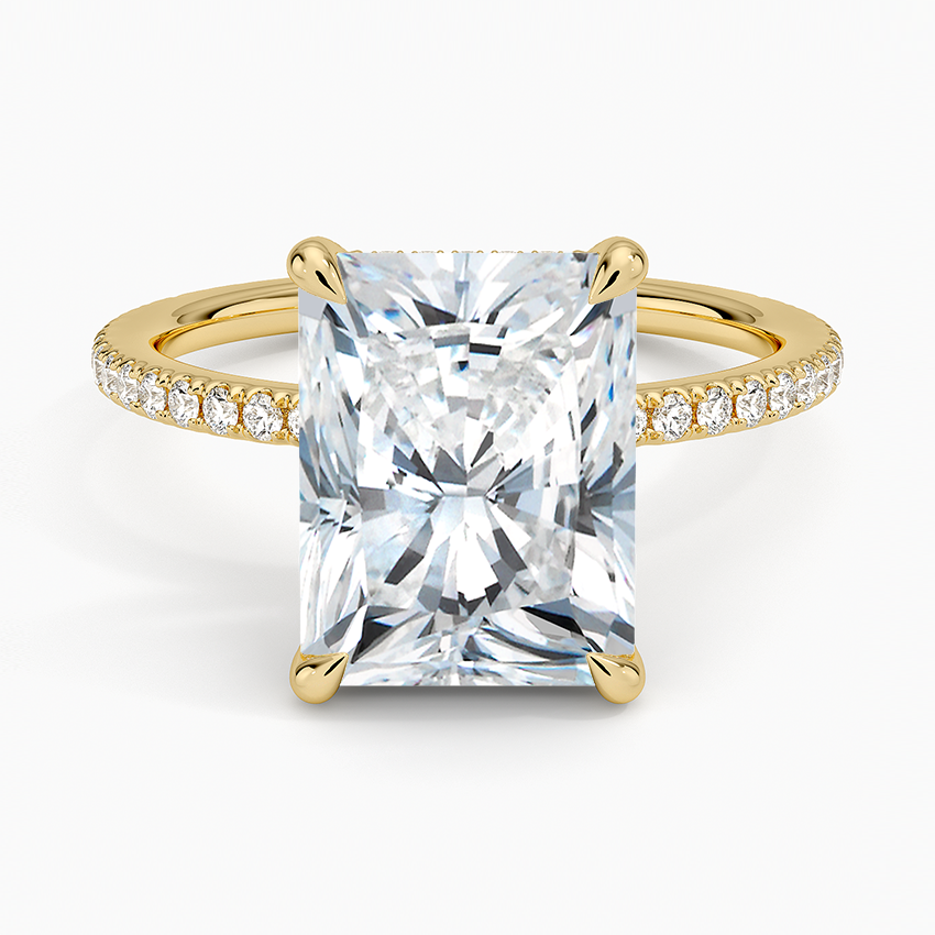 ecomposer-view with diamond shape-radiant, ecomposer-metal type-yellow-gold-18k