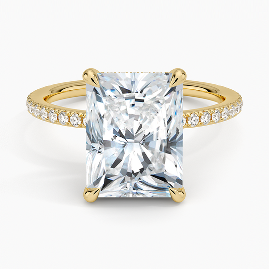 ecomposer-view with diamond shape-radiant, ecomposer-metal type-yellow-gold-18k