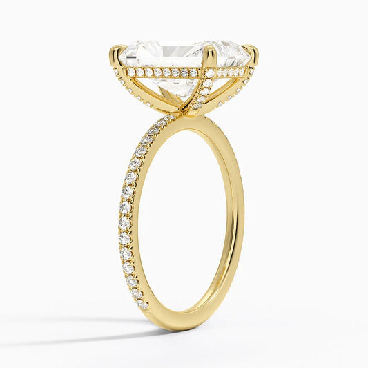 ecomposer-view with diamond shape-radiant, ecomposer-metal type-yellow-gold-18k