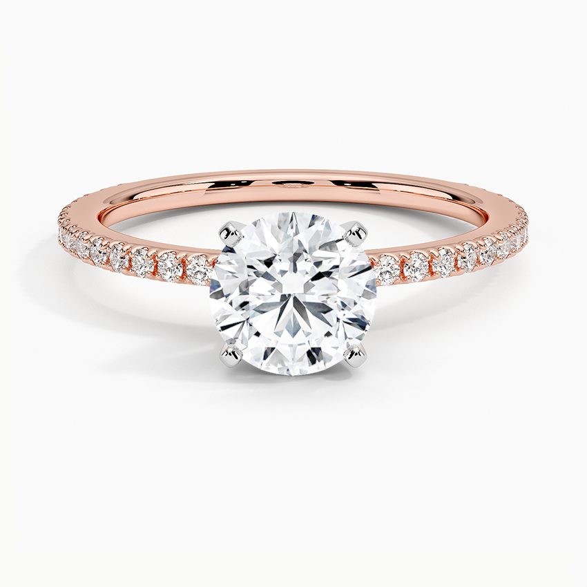 ecomposer-view with diamond shape-round,ecomposer-size-1-ct,ecomposer-metal type-rose-gold-18k