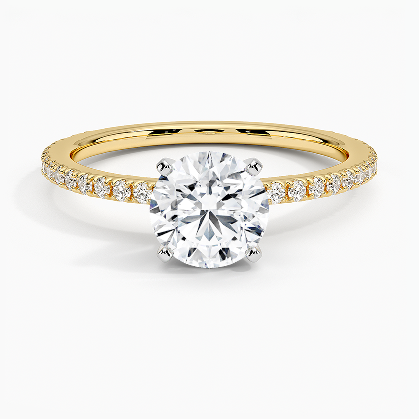 ecomposer-view with diamond shape-round,ecomposer-size-1-ct,ecomposer-metal type-yellow-gold-18k