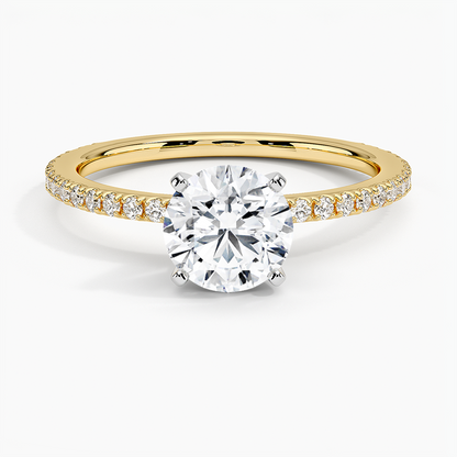 ecomposer-view with diamond shape-round,ecomposer-size-1-ct,ecomposer-metal type-yellow-gold-18k