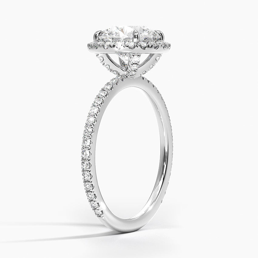 ecomposer-metal type-white-gold-18K,ecomposer-ring setting-halo-pave