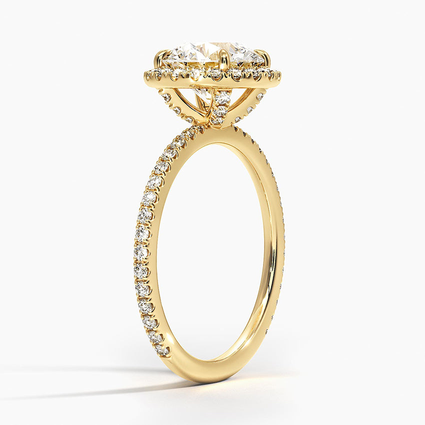 ecomposer-metal type-yellow-gold-18K,ecomposer-ring setting-halo-pave