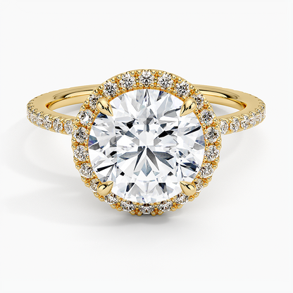 ecomposer-metal type-yellow-gold-18K,ecomposer-ring setting-halo-pave