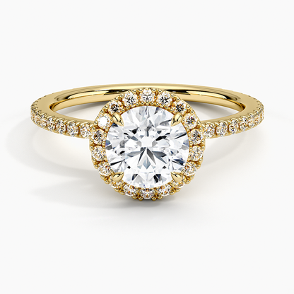 ecomposer-metal type-yellow-gold-18K,ecomposer-ring setting-halo-pave
