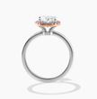 Halo Fancy Pink Oval Lab Diamond Ring in White and Rose Gold 18K