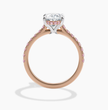 Fancy Pink Pave Oval Lab Diamond Ring in Rose Gold 18K
