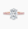 Fancy Pink Pave Oval Lab Diamond Ring in Rose Gold 18K
