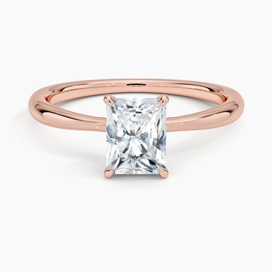 ecomposer-view with diamond shape-radiant,ecomposer-size-1-ct,ecomposer-metal type-rose-gold-18k