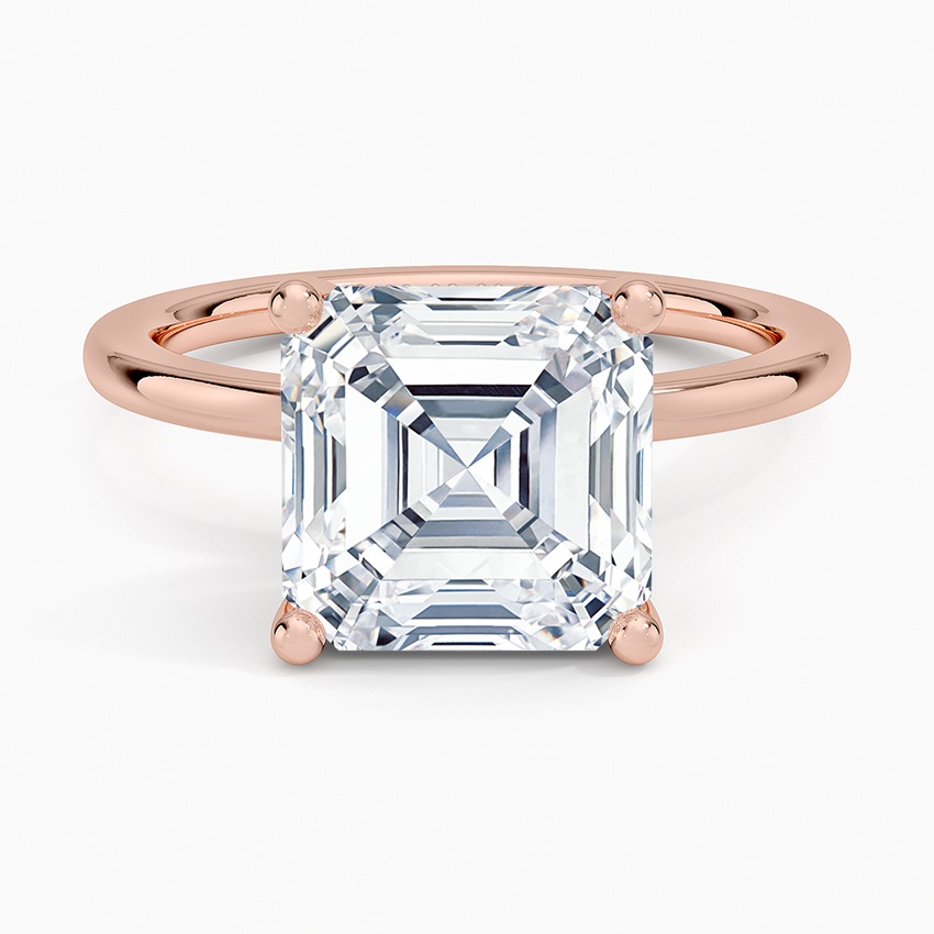 ecomposer-view with diamond shape-asscher, ecomposer-metal type-rose-gold-18k