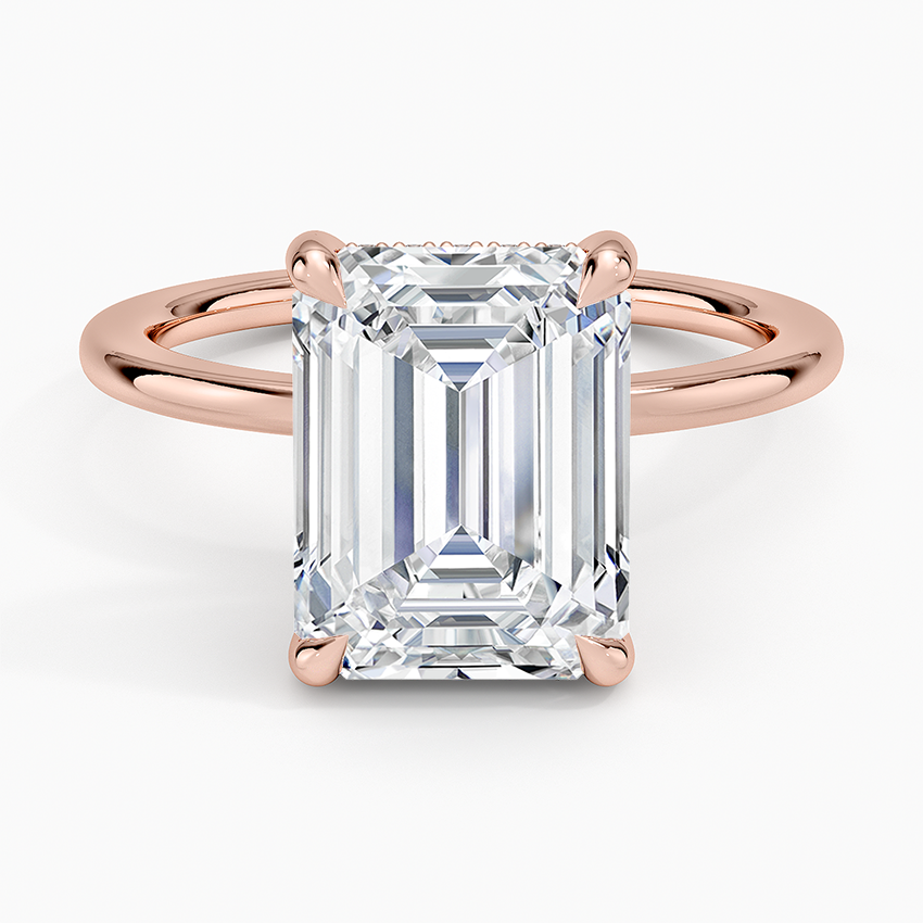 ecomposer-view with diamond shape-emerald, ecomposer-metal type-rose-gold-18k