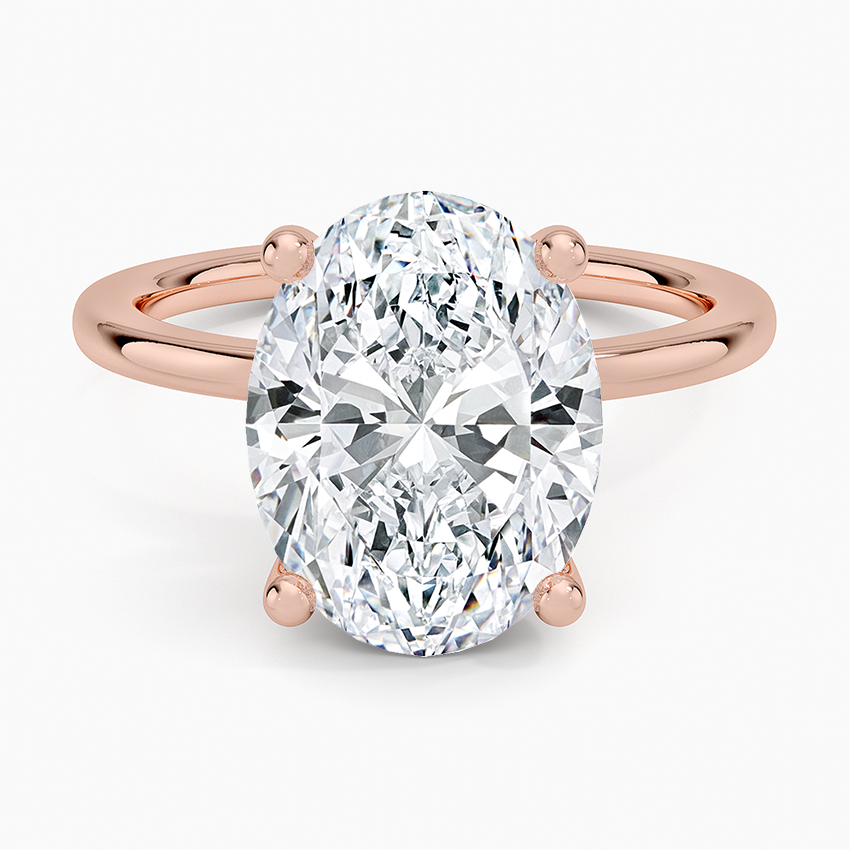 ecomposer-view with diamond shape-oval, ecomposer-metal type-rose-gold-18k