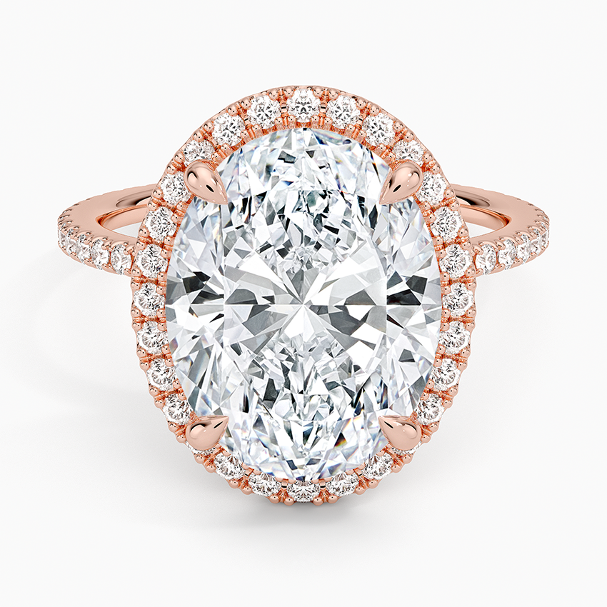 ecomposer-view with diamond shape-oval, ecomposer-metal type-rose-gold-18k