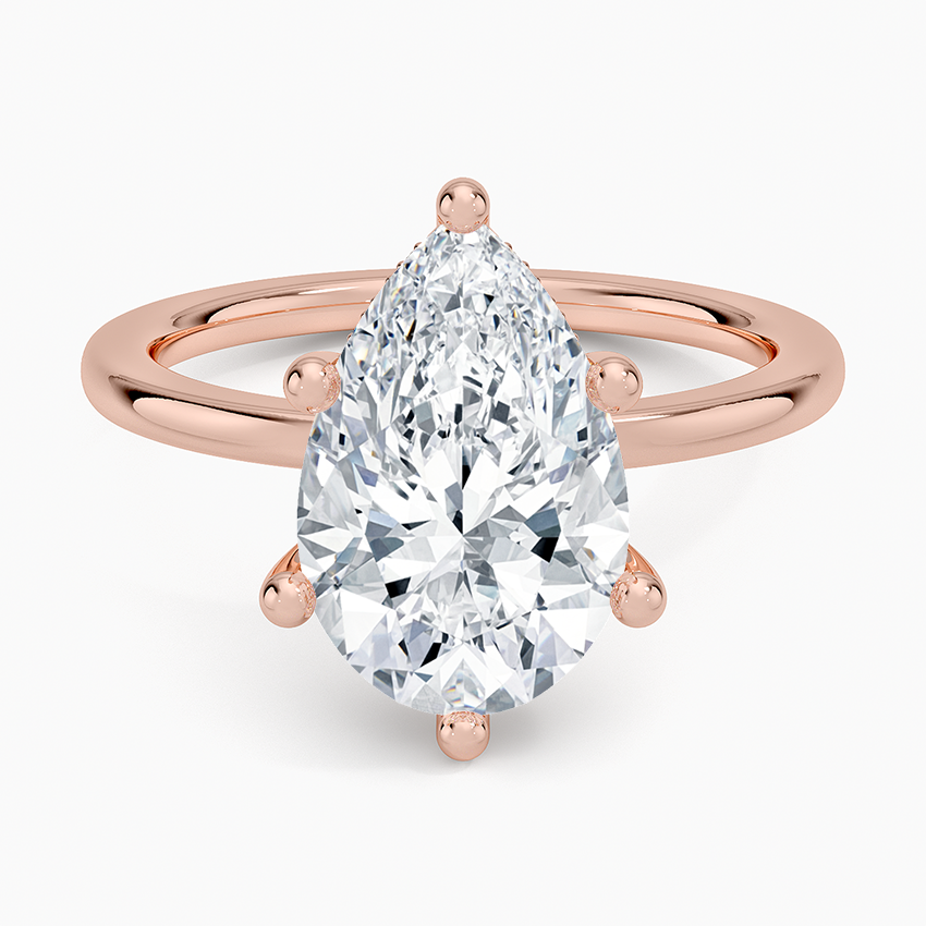 ecomposer-view with diamond shape-pear, ecomposer-metal type-rose-gold-18k