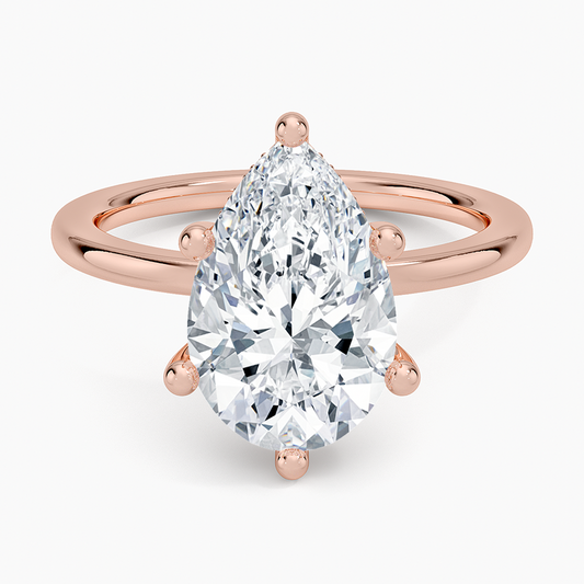 ecomposer-view with diamond shape-pear, ecomposer-metal type-rose-gold-18k