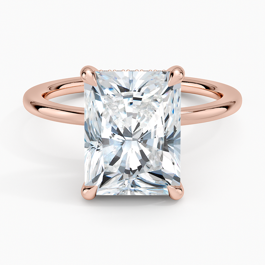 ecomposer-view with diamond shape-radiant, ecomposer-metal type-rose-gold-18k