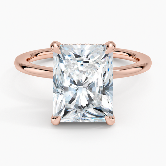 ecomposer-view with diamond shape-radiant, ecomposer-metal type-rose-gold-18k